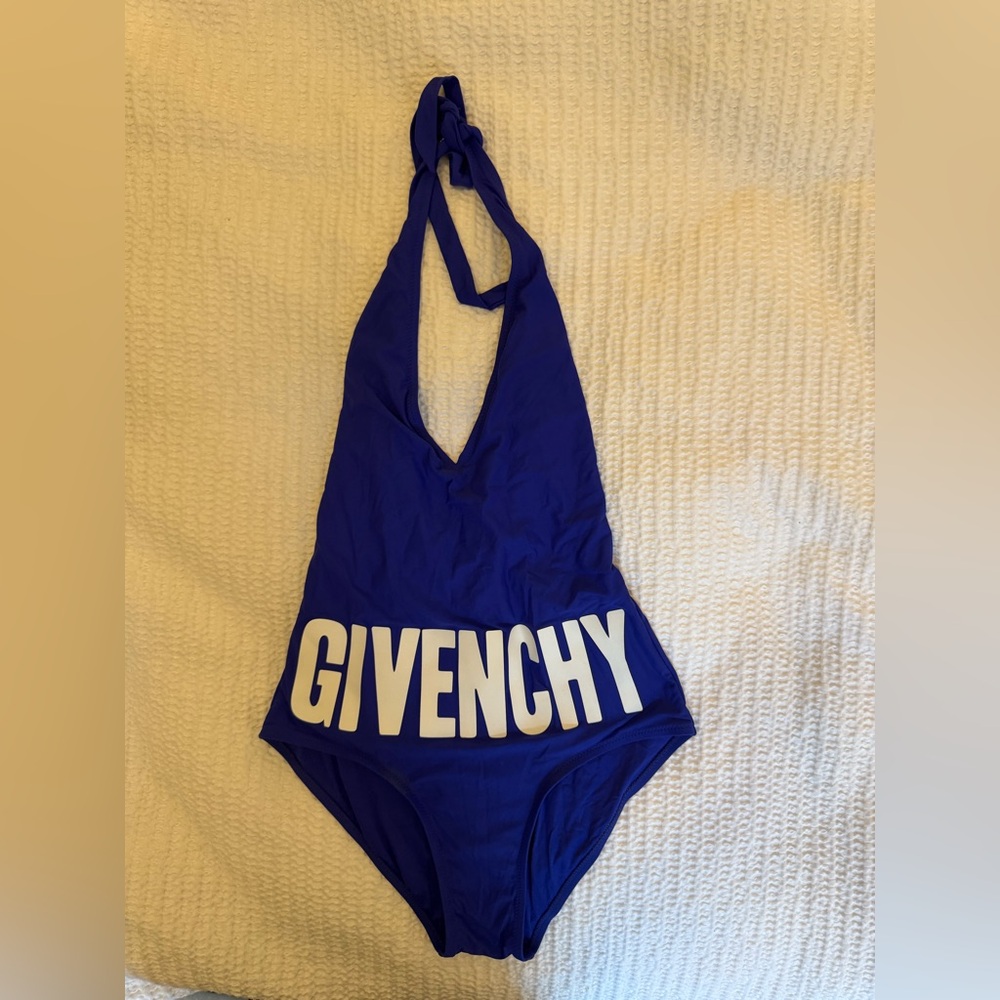 Givenchy Royal Blue Halter Swimsuit